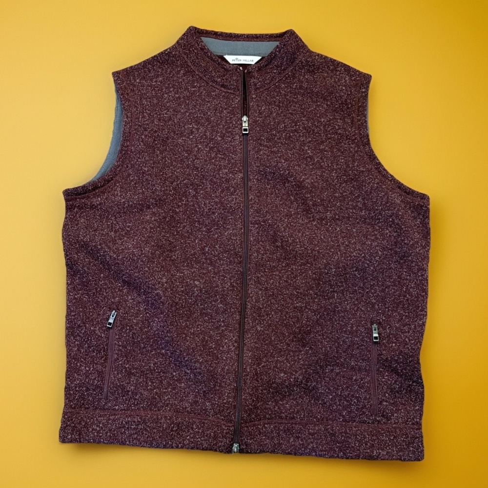 NWOT Peter Millar Crown Full Zip Fleece Golf Vest MF21K61 Cinnamon Men XXL $155